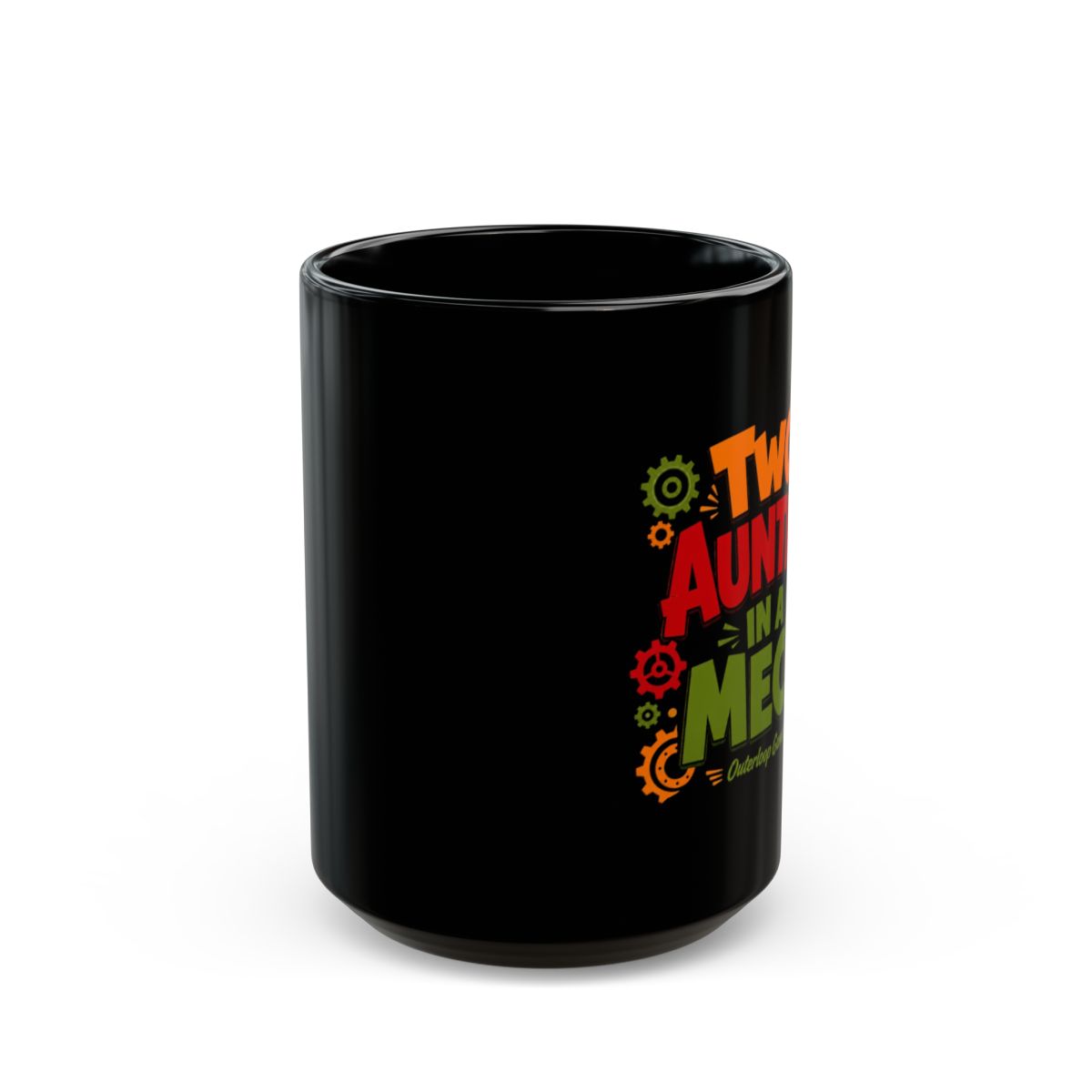Dosa Divas "Two Aunties in a Mech" Black Mug - alternate angle 2, merchandise