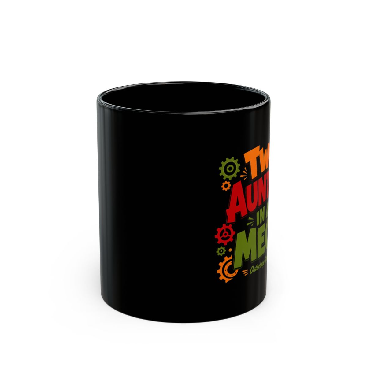 Dosa Divas "Two Aunties in a Mech" Black Mug - alternate angle 1, merchandise