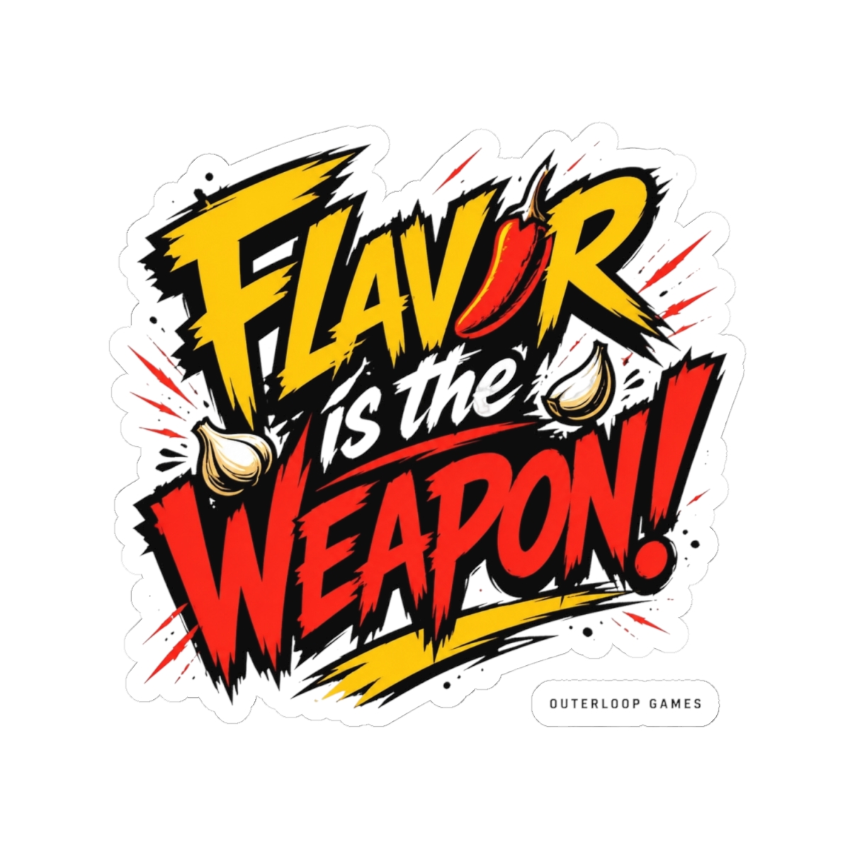 Dosa Divas "Flavor is the Weapon!" Sticker - alternate angle 2, merchandise
